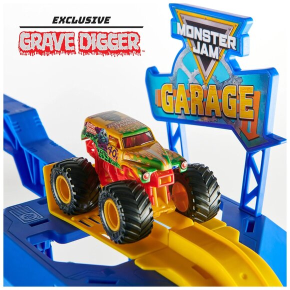 Monster Jam Garage Playset and Storage w/ Exclusive Grave Digger Truck - Picture 9 of 13